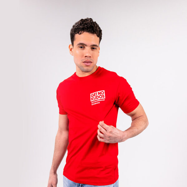 Red Unisex Short Sleeve Tee - 100% Organic Cotton - Image 2